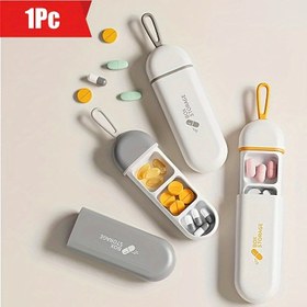 Resim Taşınabilir Hap Kutusu 3 Bölmeli, Mini İlaç Saklama Kutusu, Seyahat Dostu İlaç Dağıtıcısı, Ev Yönetimi ve Depolama Aksesuarı, 1 Adet - Tablet Formatında İlaçlar İçin İdeal 
