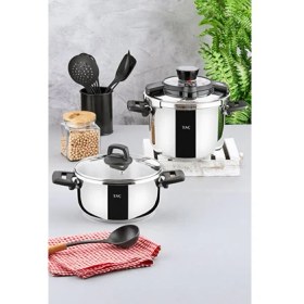 Resim Taç 2'li Fastcook Düdüklü Tencere Seti4- 6lt 