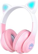 Resim karadağsb Zore Stn-28 Pro Kedi Kulaklı Tasarımlı Rgb Işıklı Bluetooth Kulaklık Pembe 