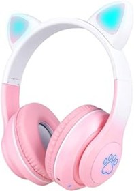 Resim karadağsb Zore Stn-28 Pro Kedi Kulaklı Tasarımlı Rgb Işıklı Bluetooth Kulaklık Pembe 
