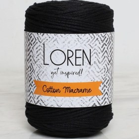 Resim Loren Cotton Macrame Siyah - R004 - 34359 