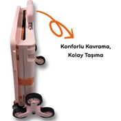 Resim 8 Tekerlekli, 55 Litre Pembe Katlanır Alışveriş Arabası 