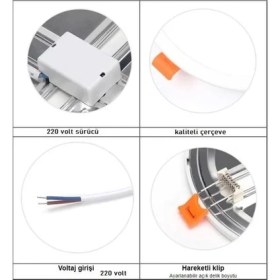 Resim Cata Aybekon CT-5648 20W Ayarlanabilir Plus LED Panel Armatür 6400K Beyaz Işık 1/2/4/5/8/10 Adet 
