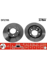 Resim Mazda 626 Arka Fren Diski 1992-2002 Trw Df2705 2adettir 