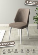 Resim Haus concept Bella Serisi 1.sınıf Babyface Silinebilir Kumaş Cappucino Sandalye Beyaz Gürgen Ayak 