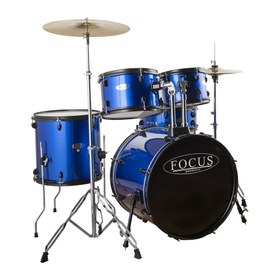 Resim Focus FCP0803-BL - 5 Parça (20B/10T/12T/14F/14S) Aksamlı & Zilli Mavi Akustik Davul Seti 