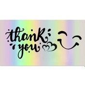 Resim 50 Yaprak / Paket Lazer Gökkuşağı Teşekkür Kartı Hediye Paketleme Teşekkür Kartı L13 