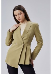 Resim Haki Regular Fit Pile Detaylı Blazer Ceket Siyah 