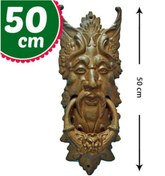 Resim ZENGARDEN EV VE BAHÇE Antik Döküm Kapı Tokmağı Greenman 