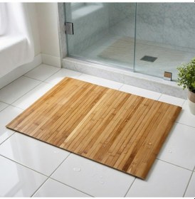 Resim Bambu Banyo Matı, Kaydırmaz Tpe Tabanlı, Suya Dayanıklı, Rulo Yapılabilir, 45x68 Cm, Banyo Ve Mutfak İçin 6998 