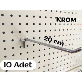 Resim Özfiliz Mağaza Ekipmanları (10 Adet) Delikli Pano Takma Tel Askılık, Ürün Asmak Için Metal Askı, Profil Tel Askı Çubuğu 