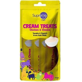 Resim Supreme Crema Tavuk Etli Ve Peynirli Ek Besin ve Kedi Ödülü 4x14 Gr 