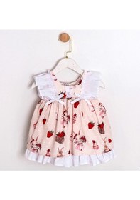 Resim Sugar Plum Fırfır Kollu Kız Bebek Elbisesi Pembe 