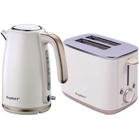 Resim Berghoff GEM PEARL 1.7 Litre Krem Su Isıtıcı + Ekmek Kızartma Makinesi - 980W, 2 Dilim 