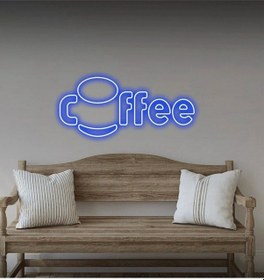 Resim Coffee Yazılı Neon Tabela Mavi 