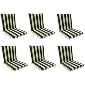 Resim Sandalye Minderi Arkalıklı Lastikli Süngerli-6 Adet(Yeşil-Beyaz) (521013551) 