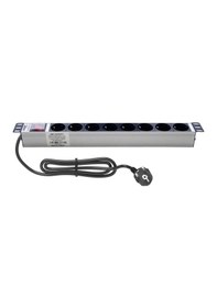 Resim 19" 1U 8'Li Schuko Anahtarlı Alüminyum Rack Kabin PDU(10 ADET) 