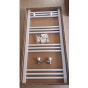 Resim Şimaş Havlupan 500 x 1000 Beyaz 14 Borulu Havlupan + 2 Adet Radyatör Vanası Beyaz 