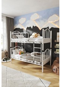 Resim Aksviva Bella Genç Çocuk Yatak Odası Metal Ranza Ve Karyola 90x190 90 x 190 