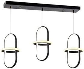 Resim TT AYDINLATMA Tt006-3s-sy Minyon Modeli (Sarı Işık Led) 3 Lü Mat Siyah Sıralı Led Avize Siyah 80 x 65 