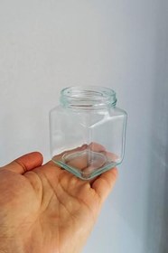 Resim 250 ml Metal Kapaklı Kare Kavanoz 250 Cc Şeffaf Köşeli Kavanoz 2 Adet (Beyaz) 