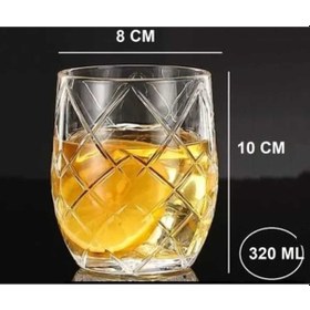 Resim Elta Collection 6'lı Kristal Vintage Viski Meşrubat Su Bardağı Şeffaf 