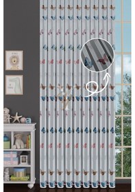 Resim Baskılı Kurşunlu Grek Tül Perde Çocuk Kelebek Çok Renkli 