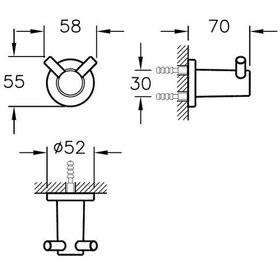 Resim VitrA Ilia İkili Askı Krom A44391 Krom 