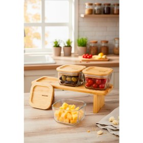 Resim Bernardo Lunaya 3'lü Bambu Standlı Kahvaltılık Büyük Boy 