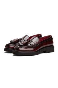 Resim Tommy Hilfiger Kadın Püsküllü Köşeli Burun Deri Bordo Loafer FW0FW08749XJS 