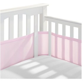 Resim Bebek Beşiği Koruma, Bebek Beşiği Koruma, Anti-hava Akımı 3d Ağı Mesh İçlik, Çocuklar İçin Nefes Alabilir Beşik Kenarı Pembe 