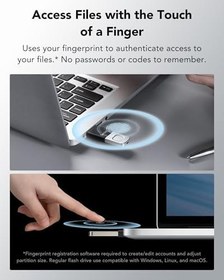 Resim Lexar 256GB JumpDrive Parmak İzi F35 PRO USB 3.2 Gen 1 Flash Sürücü, 400/350 MB/s'ye Kadar Okuma/Yazma, Depolama Genişletme ve Yedekleme, 256-bit AES ve Parmak İzi Şifreleme, Siyah (LJDF35P256G-RNBNG) 