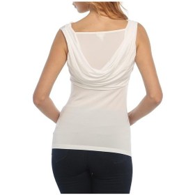 Resim Bulalgiy Kadın Beyaz Feminen Degaje Tişört - Bga748196 