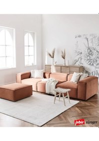 Resim Mode Soft Köşe Koltuk Takımı 4 Modül 33 Tarçın Keten Kumaş 