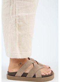 Resim Manijero Paula Mnr.011.01 Kadın Vizon Kalın Taban Günlük Hakiki Deri Terlik Vizon 