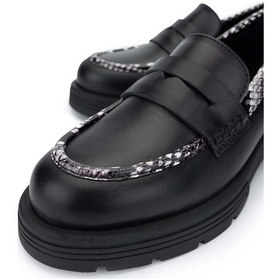 Resim Tamer Tanca Kadın Hakiki Deri Siyah Loafer Ayakkabı 33 2000-1 Bn Ayk Sk24-25 Syh Dr/syh Yln Siyah Deri 