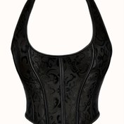 Resim Gotik retro korse, seksi kalp şeklinde dış giyim askılı balık kılçığı korseli alt kültürü üst, partiler, festivaller, günlük kullanım için uygun 