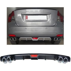 Resim Volvo S40 Uyumlu Body Kit Difüzör 4 Çıkış Siyah Yuvarlak 