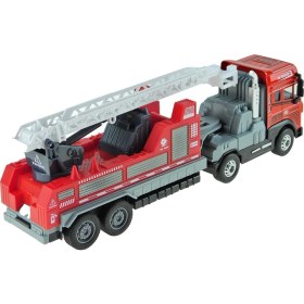 Resim Oyuncak Itfaiye Tırı Metal Tır 25 cm Kurtarma Tırı Sürtmeli 