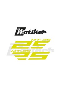 Resim Yamaha Mt25 Neon Sarı Yan Grenaj 25 Yazı Tasarımı Sticker Etiket Modeli 