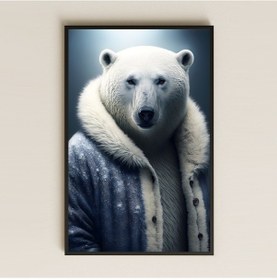 Resim Kürk Montlu Kutup Ayısı Portre Dijital Sanat Pleksi Tablo 