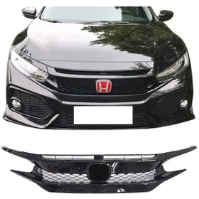 Resim Honda Civic Fk7 İçin Uygundur Ön Panjur Ve Far Kaşları Typer Mode 