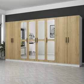 Resim Evim Kale 8 Kapaklı Aynalı 2Ç Dolap - Pera Ceviz 