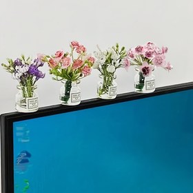 Resim 6'lı/Set, 4'lü/Set, 3'lü/Set, 2'li/Set veya 1 adet [Rastgele Stil] Sevimli Vazo Seti Masaüstü Dekorasyonu, Stres Giderici Figür Aksesuarları, Mini Masaüstü Süslemeleri, Bilgisayar Monitörü, Ofis Alanı, heykel, mini figürler 