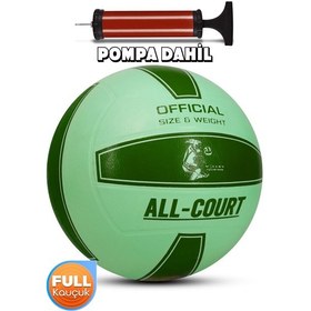 Resim All Court Voleybol Topu Pompa Dahil Set Kauçuk Dikişsiz Yekpare Üretim İç Dış Mekan No:5 Yeşil Yeşil 