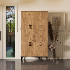Resim SET 5104-5102 Inca 6 Kapaklı 5 Askılı Raflı Portmanto Atlantik Çam 