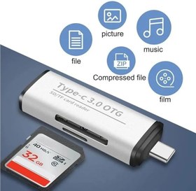 Resim Kyrotech Macbook, Type-C Portlu Telefon, Tablet, Bilgisayar, Uyumlu Type-C to USB 3.0 SD Micro SD Kart Okuyucu 3 Portlu Çevirici Dönüştürücü Hub Adaptör 