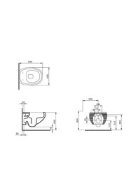 Resim Bocchi Strata Asma Klozet Rimless Mat Beyaz Kapak Hariçtir 1412-002-0128 