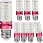 Resim 8'li Paket E14/E27 LED Ampul - Parlak 1670lm, 3 Renk Sıcaklıklı (Sıcak Beyaz/Nötr/Gündüz Işığı), Geleneksel Ampullerin Yerine Enerji Tasarruflu Yedek, Dimlenemez, Ev, Oturma Odası, Yatak Odası, Ofis İçin Uygun - E14/E27 Soket Tabanlı Aydınlatma Aparatları ile Uyumlu, Vidalı Tabanlı Ampul, Çok Amaçlı Aydınlatma, Dayanıklı Yapı, Dekorasyon için 