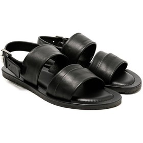 Resim The Sandals Factory Black Sandalet Erkek M7718 The Sandals Factory Leather Upper Sandals Black 
